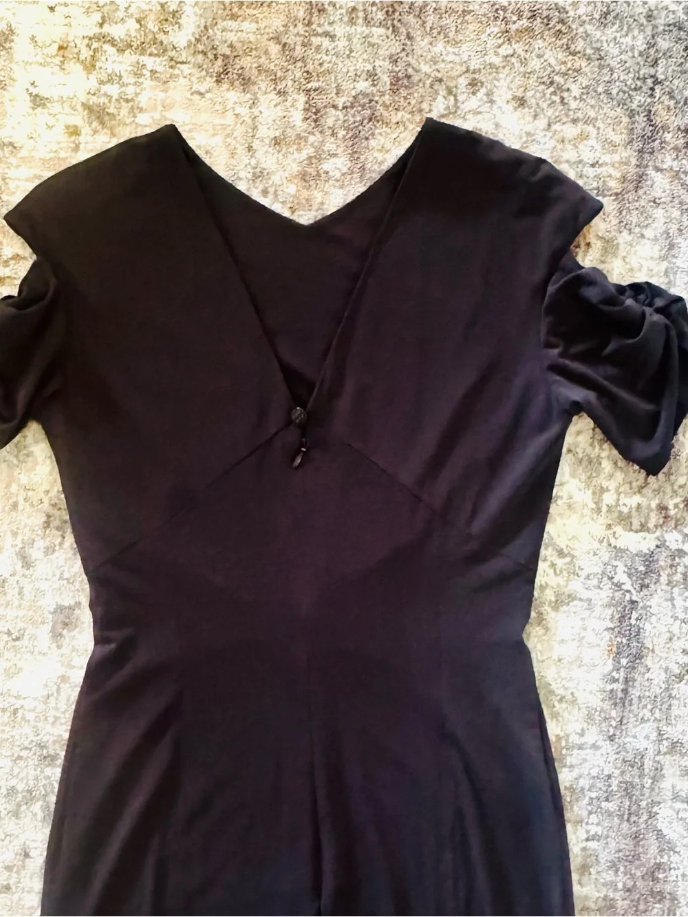 CHANEL Black Cold-Shoulder Maxi Dress with Twist Detail
